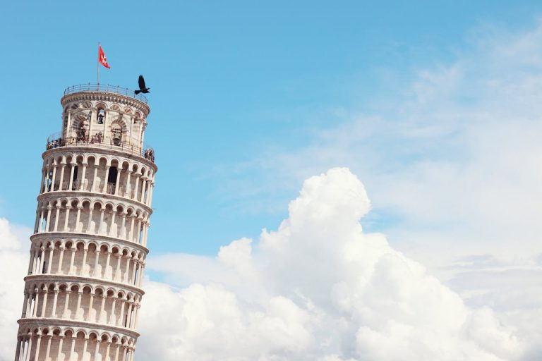 A photo of The Leaning Tower of Pisa.